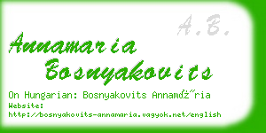 annamaria bosnyakovits business card